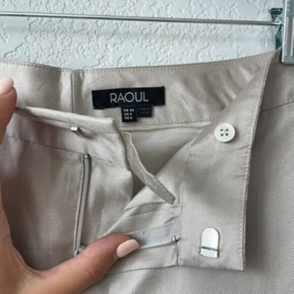 Silk Wool Shantung Tailored Panel Pants Size 2 Small - Picture 5 of 9